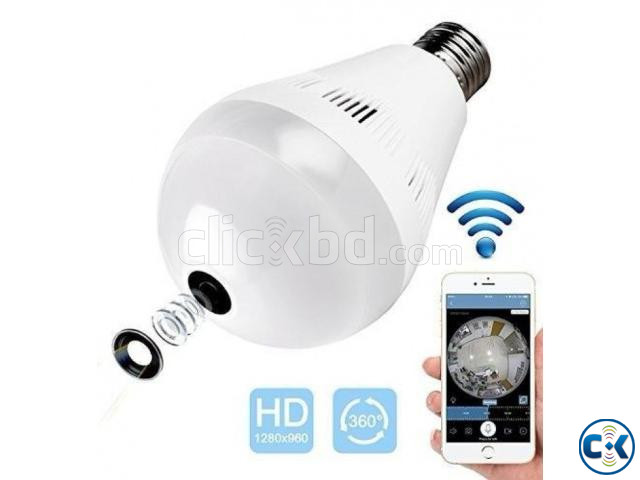 Panoramic Light Bulb Wifi Camera 360 Degree large image 1