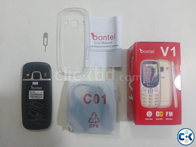 Bontel V1 Ultra Slim Phone Dual Sim With Cover Warranty large image 2
