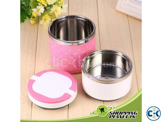 2 Layer Stainless Steel Lunch Box large image 1