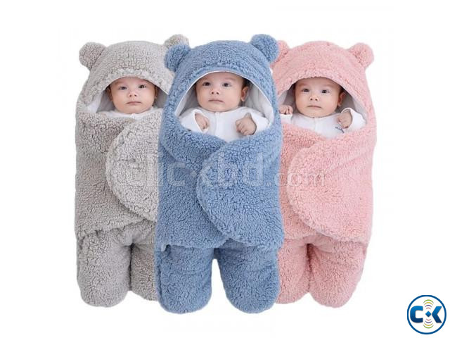 Baby Sleeping Bag Ultra-Soft Fluffy Fleece Newborn Receiving large image 3