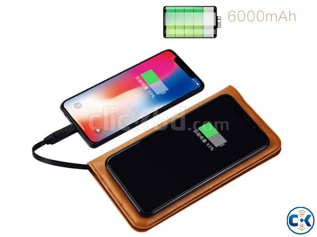 Zhuse Star River Series 3 Wireless Power Bank Leather Wallet large image 1