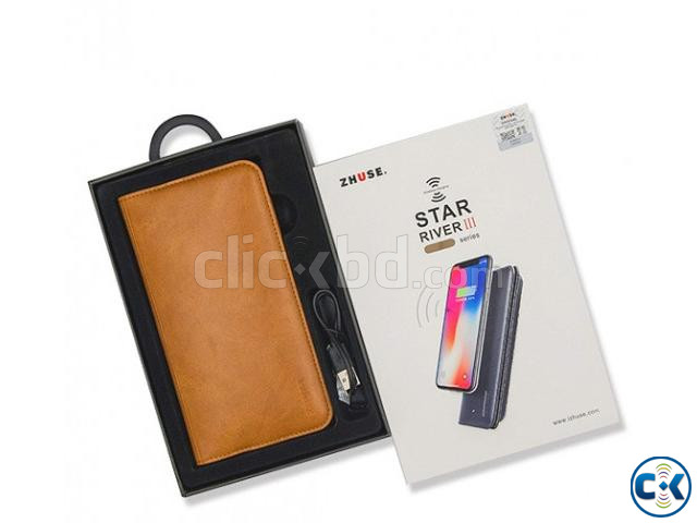 Zhuse Star River Series 3 Wireless Power Bank Leather Wallet large image 2