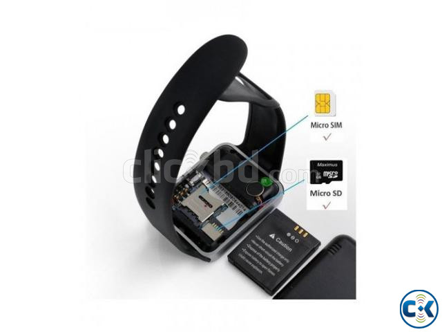 A1 Sim SD Card Support Bluetooth Calling Mobile Watch-Black large image 2