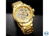 NAVIFORCE Golden Stainless Steel Chronograph Watch For Men