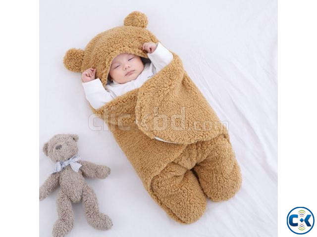 Baby Sleeping Bag Ultra-Soft Fluffy Fleece Newborn Receiving large image 1