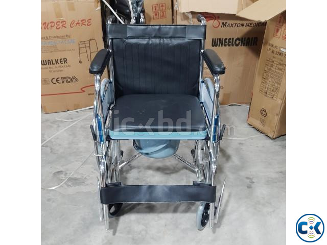 Folding Wheelchair with Commode Commode System Wheelchair large image 1