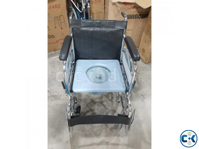 Folding Wheelchair with Commode Commode System Wheelchair large image 2
