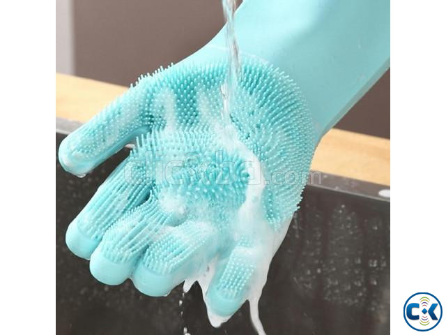 silicone cleaning gloves with wash 2pair large image 2