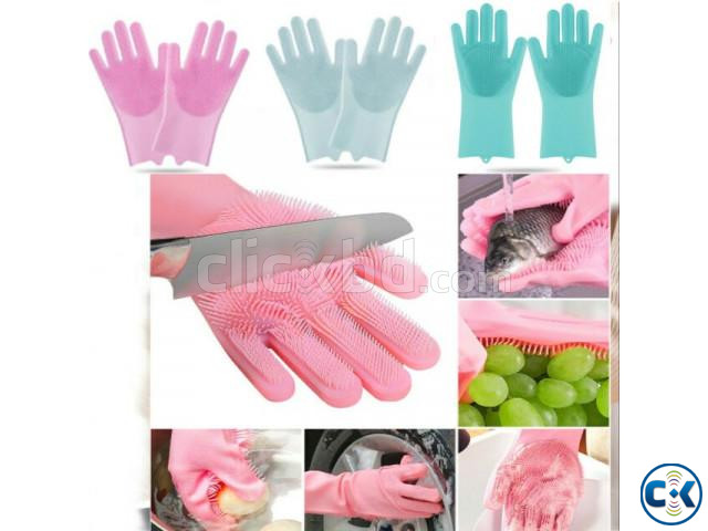 silicone cleaning gloves with wash 2pair large image 3