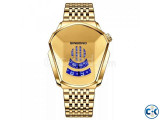 BINBOND Fashion Men Watch Golden Geometric Shape Cool Dial