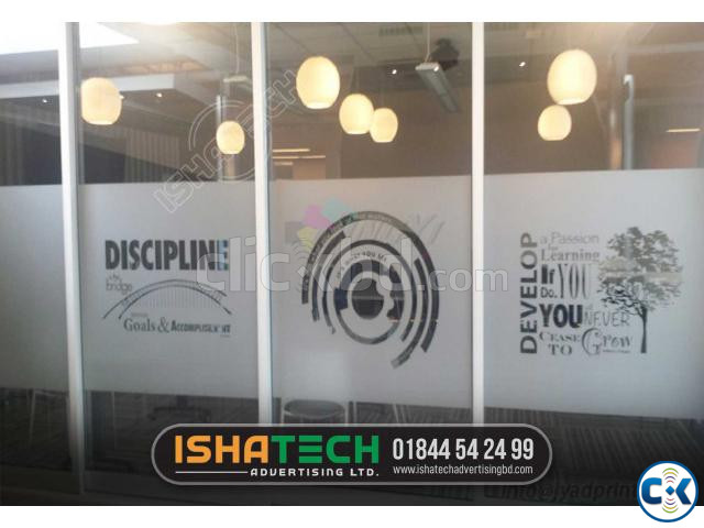 Office Restaurant Glass Clear Frosted Sticker Print large image 2