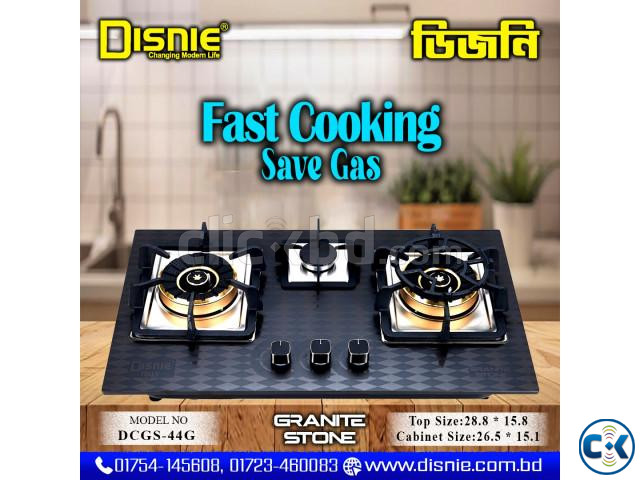 Disnie 3 Burner Automatic Gas Stove -Marble Top - DCGS-44 large image 0