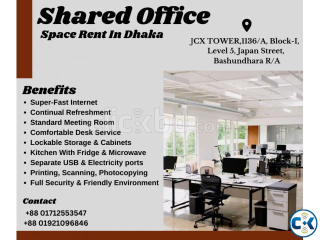 Fully Furnished Shared Office Space Rent In Dhaka large image 0