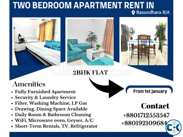Two furnished apartment available for rent in Bashundhara large image 0
