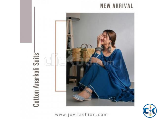 We ve got Indian designer mulmul cotton Anarkali salwar suit large image 0