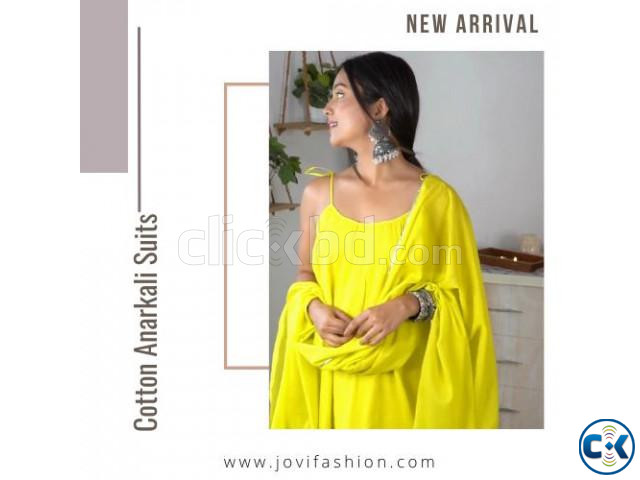 We ve got Indian designer mulmul cotton Anarkali salwar suit large image 1