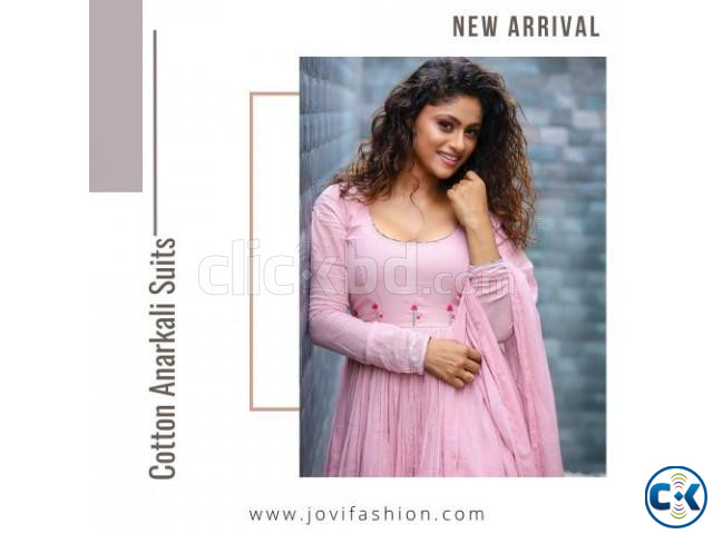 We ve got Indian designer mulmul cotton Anarkali salwar suit large image 4