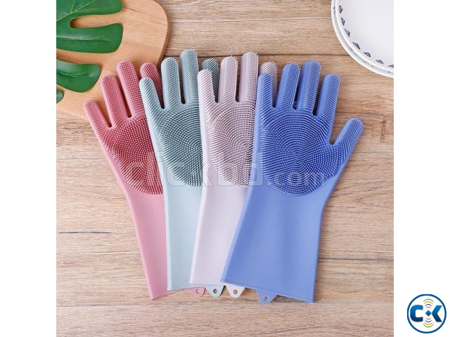 silicone cleaning gloves with wash 2pair large image 4