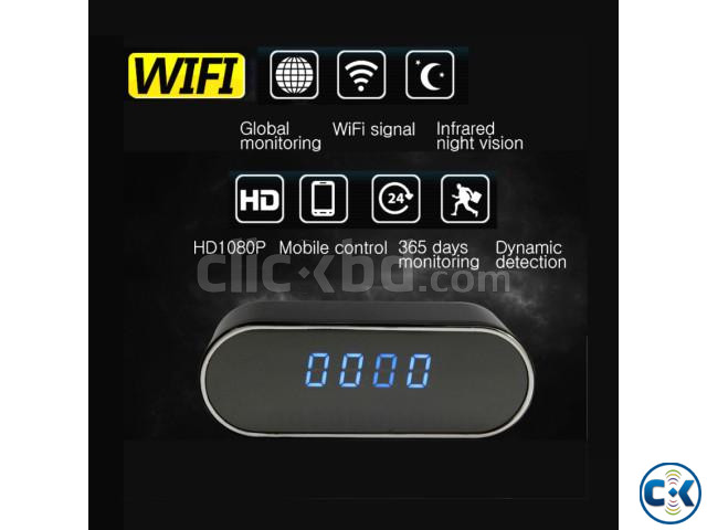 4K Live Wifi IP Camera Digital Clock Night Vision IP Camera large image 1