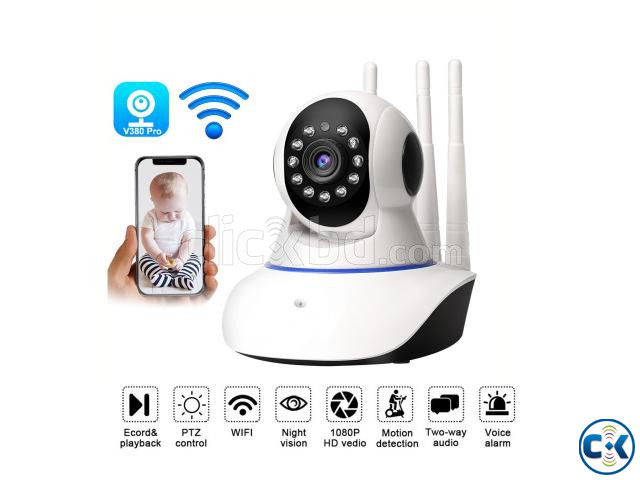 Wifi IP Camera V380 Pro 3 Antenna 355 Moving Night Vision large image 0