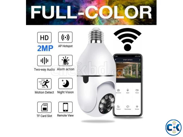 Wifi IP Camera Light Bulb 360 Pan-Tilt Full Colour CCTV Cam large image 0