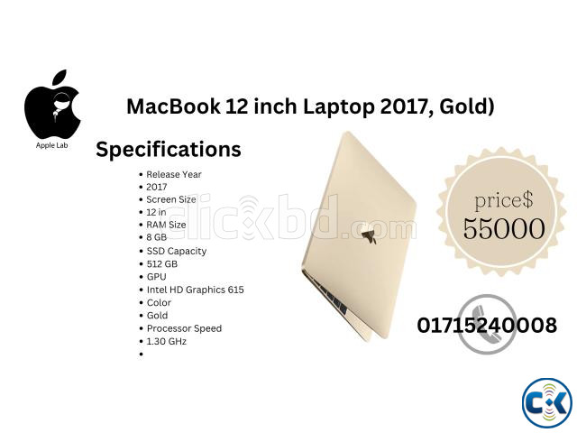 MacBook 12 inch Laptop - MNYL2LL A June 2017 Gold  large image 0