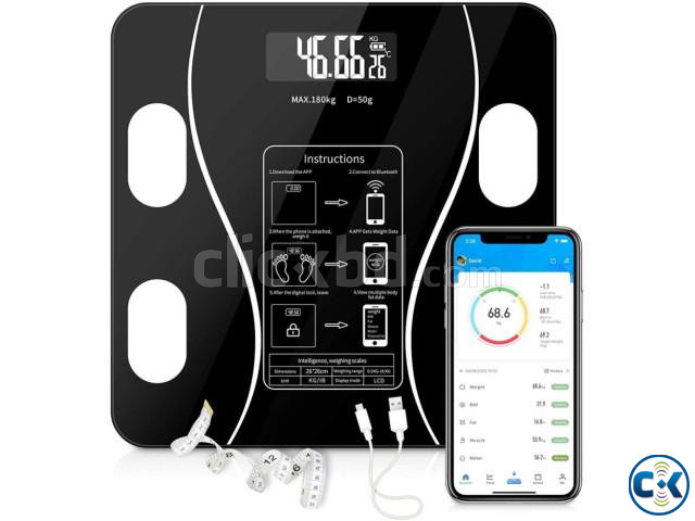 Chunkai Bluetooth AI Body Weighing Scale ওজন মাপার মেশিন large image 1