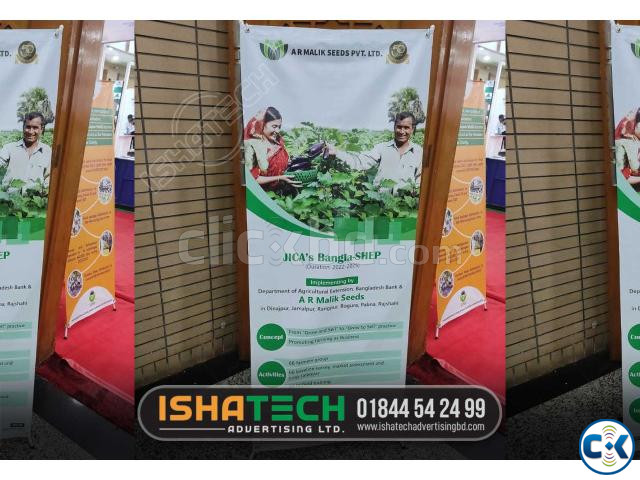 Rollup x stand banner Super premium Quality X Banner Stand large image 2