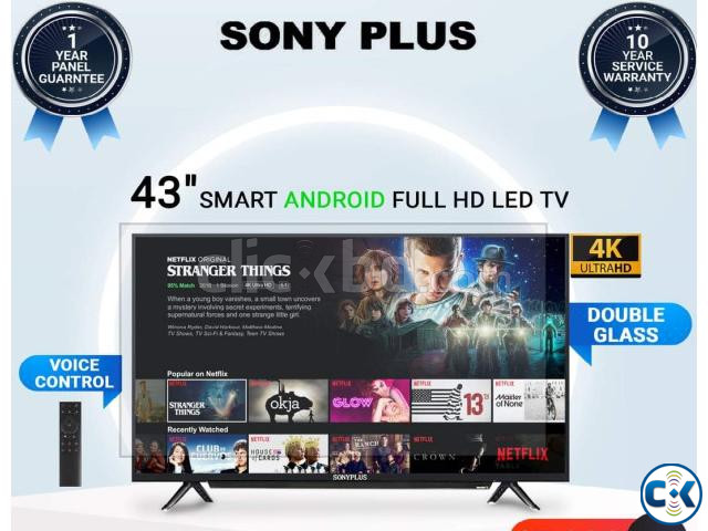 Sony Plus 43 4K SMART LED TV VOICE CONTROL DOUBLE GLASS large image 0