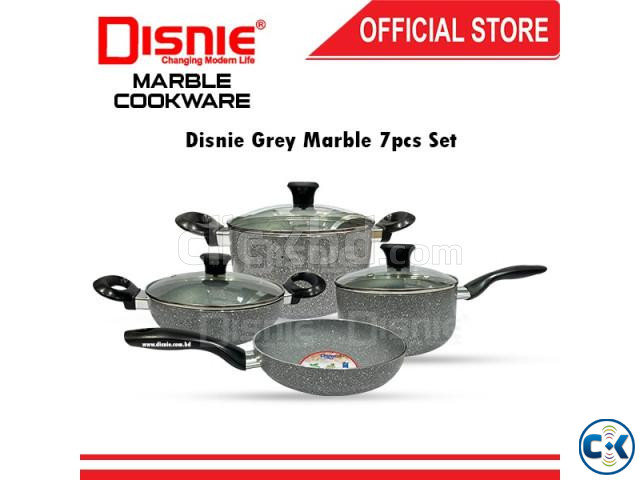Disnie Gray Marble Induction Bottom Non Stick Cooking Set-7 large image 0