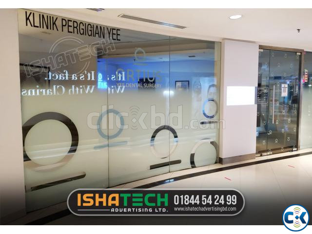 Office Glass Clear Frosted Sticker Print Pasting Price large image 3