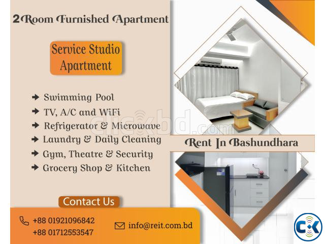 Two Room Furnished Serviced Apartment RENT in Bashundhara R  large image 0