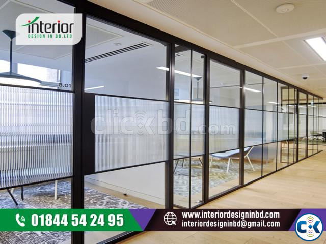 frosted glass partition large image 1