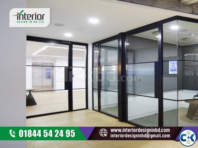 frosted glass partition large image 2