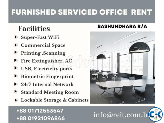 Furnished Serviced Office Space Rent In Bashundhara R A large image 0