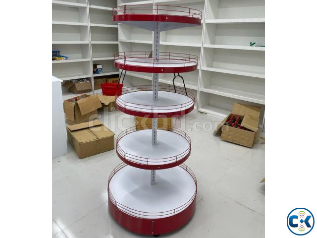 Round Display Gondola Rack For Super Shop Front Display Rack large image 2