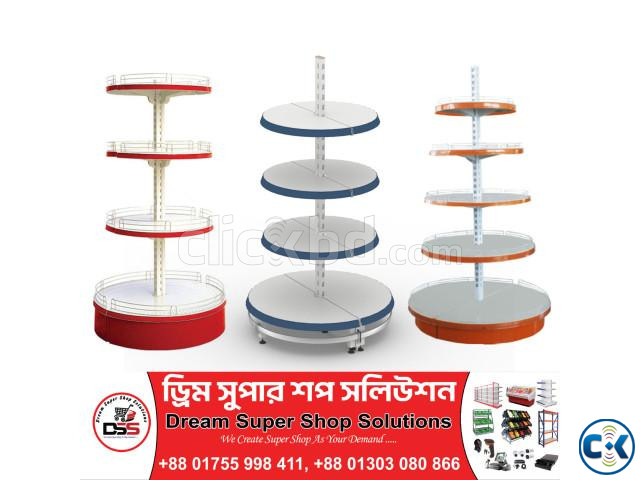 Round Display Gondola Rack For Super Shop Front Display Rack large image 4