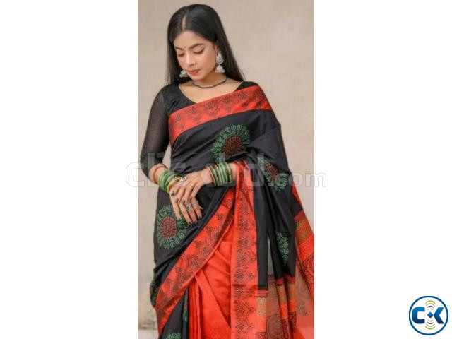 Dhupian Printed Silk Saree large image 0