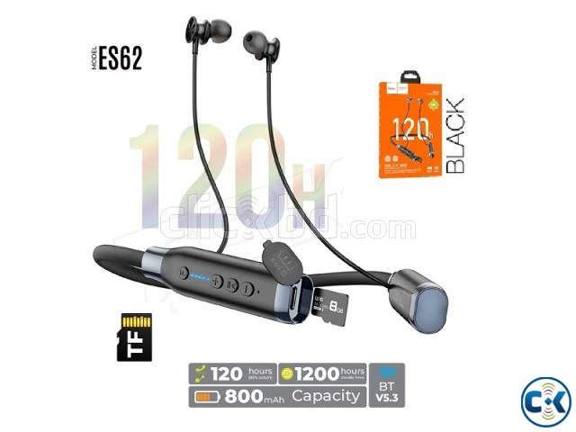 HOCO ES62 Magnetic Sports Earphones 120 Hours With TF Card large image 1