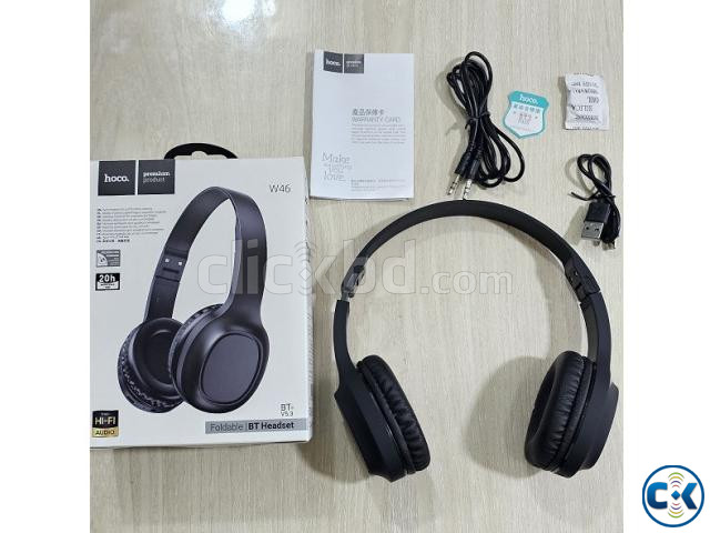 Hoco W46 Foldable Bluetooth Headphones 20 Hour Charge large image 1