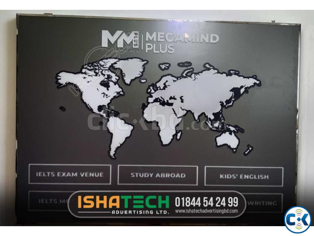 3D LED World Map Perfect World with acrylic best price in bd large image 0
