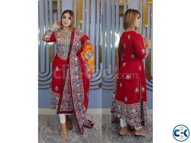 Cotton Three Piece Salwar Kameez set large image 1