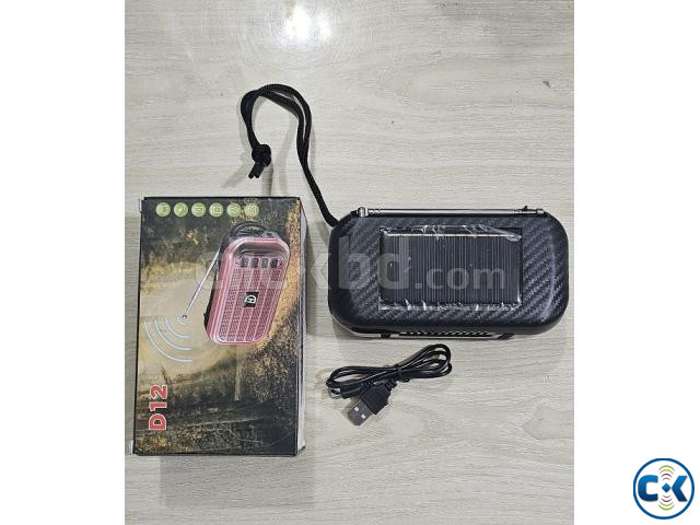 D12 Rechargable Bluetooth Solar FM Radio With Flashlight large image 4