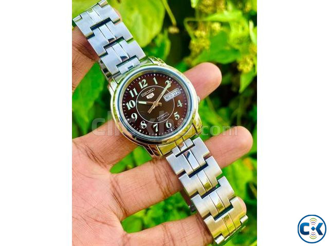 Super Gorgeous SEIKO 5 Light Brown Numerical Automatic Watch large image 2