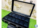 Premium Quality Aluminium Black 12 Slot Watch Organizer