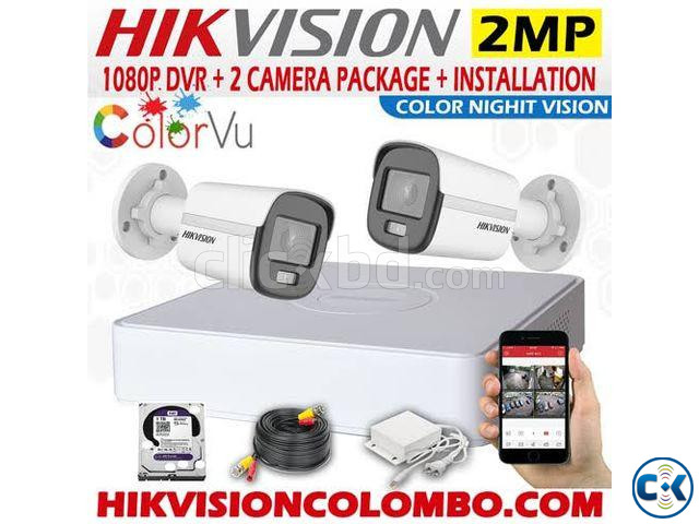 2pc Hikvision Full Time Color Camera Setup large image 0