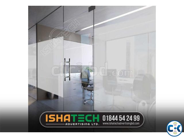 Clear Frosted Glass Stickers for IshaTech Advertising Ltd. large image 2