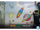 Garments Children room wall sticker branding.