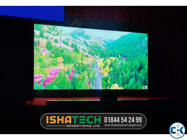 A close-up of a p5 LED display showing colorful pixels formi large image 3