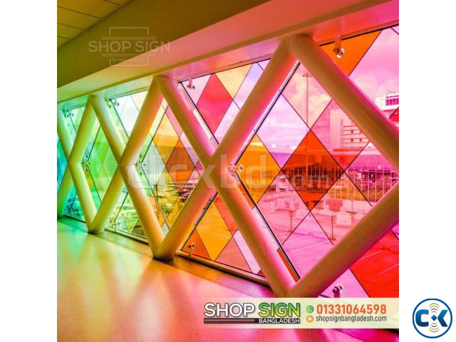 Color Glass sticker advertising large image 1